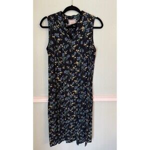 April Cornell For Cornell Trading Sz. M Maxi Dress Jacobean Floral Prairie